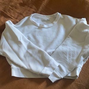 Reformation cropped white sweatshirt size S